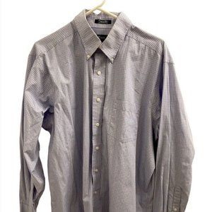 G.H. BASS MENS SHIRT SZ XL (17-17 1/2) LG SLEEVES 100% COTTON BLUE